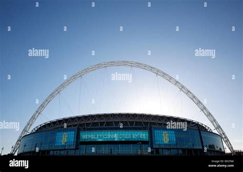 A general view of Wembley Stadium showing the iconic arch in London December 2014 Stock Photo ...