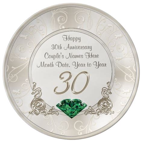 Personalized 30th Wedding Anniversary Gift Ideas Plate | Zazzle.com