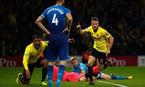 Watford 2-1 Arsenal: Tom Cleverley scores injury-time winner to stun Gunners at Vicarage Road ...