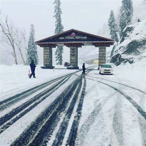 Photos Of Atal Tunnel Covered In Snowfall