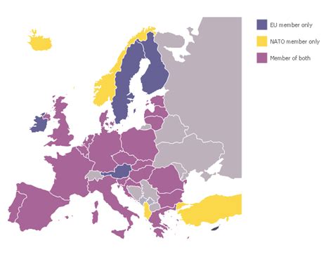 Geo Map - Europe | European membership of the EU and NATO map | Geo Map - Europe - Germany ...