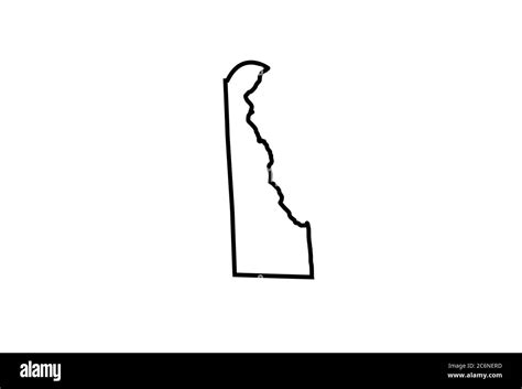 Delaware map outline U.S. state vector illustration Stock Vector Image ...