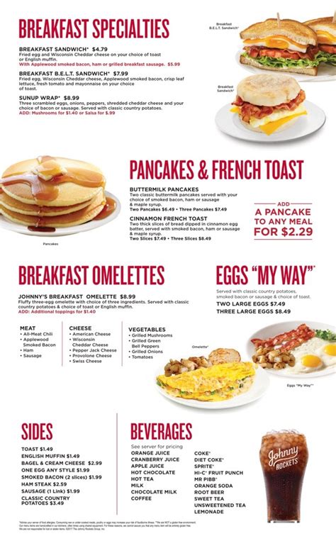 Johnny Rockets Breakfast Menu Item with Prices 2024 - Hours, Deals ...