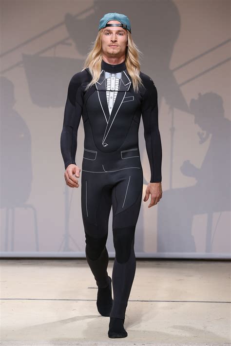 Wetsuit Tuxedos on Julien David Men's Runway | Glamour