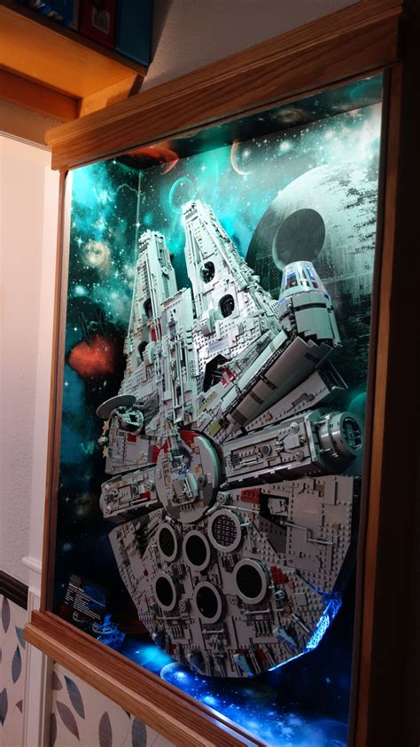 Lego Millenium Falcon | Lego display, Star wars decor, Lego millenium falcon