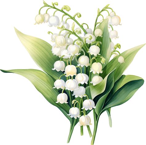 Lily of the valley flowers watercolor ai generate 25860351 PNG