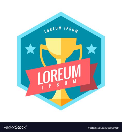 Cup winner logo emblem Royalty Free Vector Image