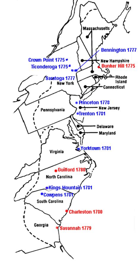 Revolutionary War Battles Map | Teaching/Education | Pinterest ...