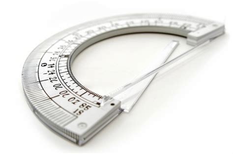 Premium Photo | Drawing Angles Protractor On White Background