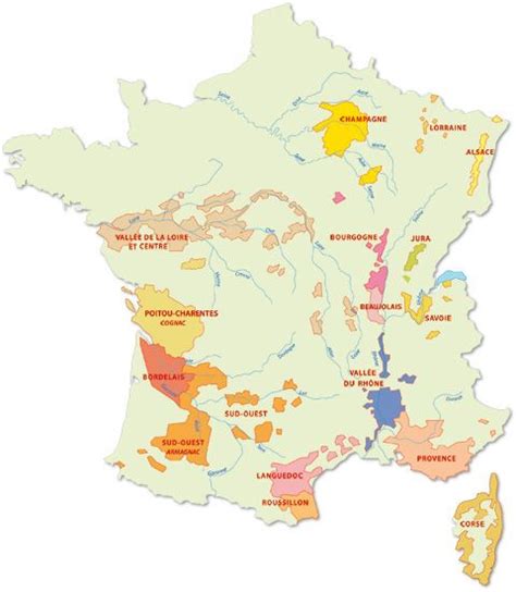 Les régions viticoles et appellations de France - Hachette Vins | Région viticole, Carte des ...