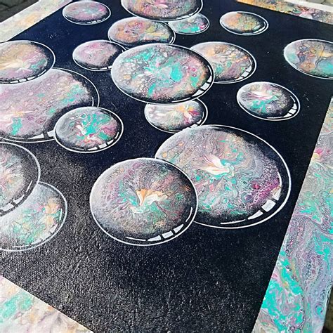 3D Bubbles Hand Painted Acrylic Pour Painting | Etsy