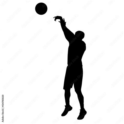 Shooting basketball player, vector silhouette Stock Vector | Adobe Stock