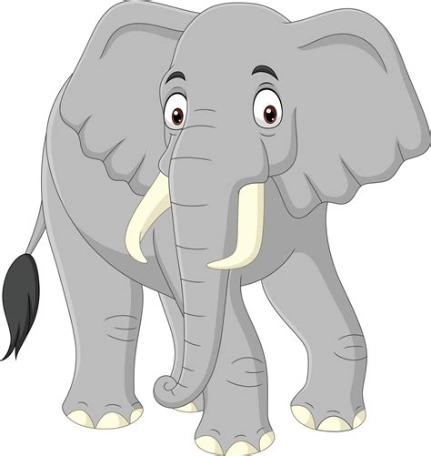 Cartoon elephant isolated on white background 7098134 Vector Art at ...