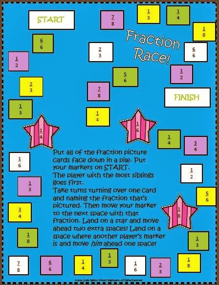 Fraction Fun! Cards and Board Game - Classroom Freebies