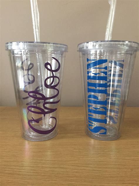 Personalised Name Cup / Tumbler With Lid and Straw Perfect | Etsy UK ...