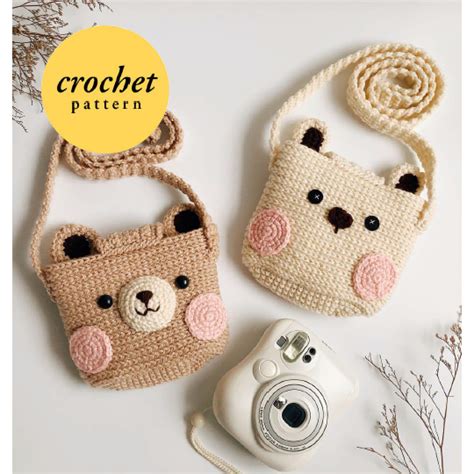 Jual Pola/Pattern PDF Amigurumi (crochet) crochet polaroid bag | Shopee Indonesia