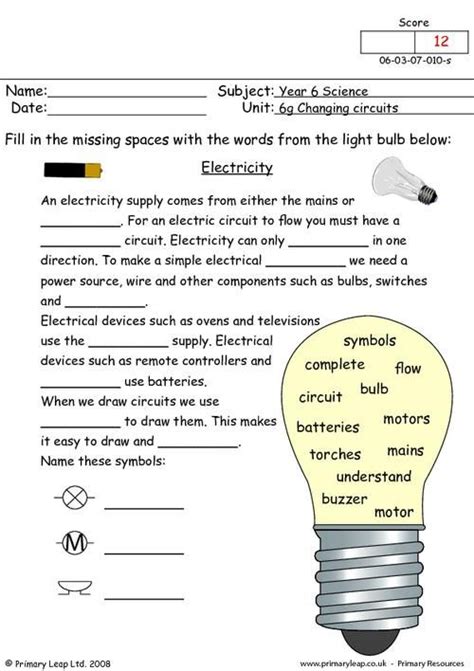 electricity worksheet - Google Search | Science worksheets, Science electricity, Science classroom