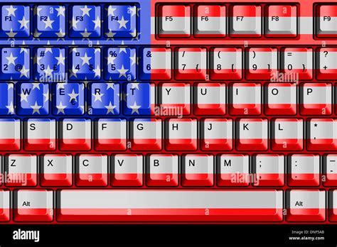 Computer Keyboard with United States Flag Concept Stock Photo - Alamy