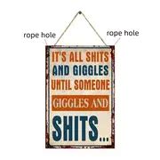 Funny Bathroom Signs Giggles Sign Wall Decor Man Cave Bar - Temu