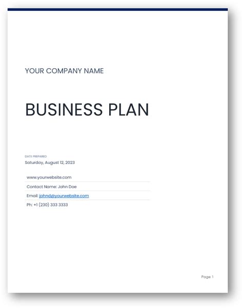 Simple Business Plan Word Template | High Quality Templates