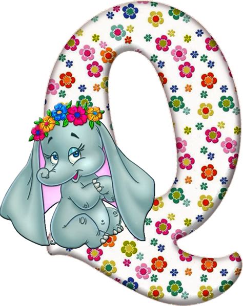 Abecedario con Elefante con Flores. Flowered Alphabet with an Elephant ...