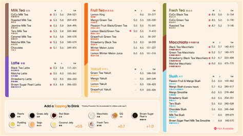 Menu | CoCo Fresh Tea & Juice Canada