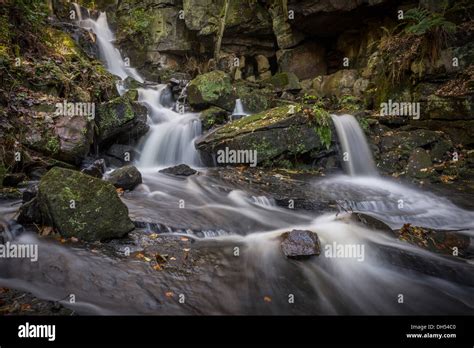 Waterfalls In The Uk Peak District Stock Photo - Alamy