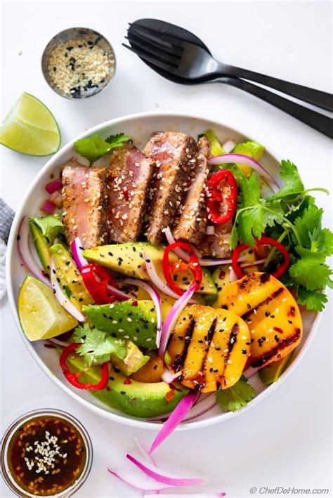 Grilled Tuna Steak Salad Recipe | ChefDeHome.com