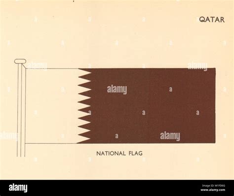 QATAR FLAGS. National Flag 1955 old vintage print picture Stock Photo - Alamy