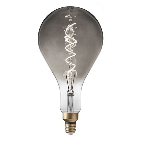 Vintage LED Edison Bulb Old Filament Lamp - 5W E27 Spiral Drop PS160 - Smoke Grey This giant P ...