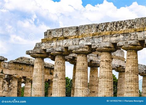 Detail of Temple of Hera the Famous Paestum Stock Photo - Image of acropolis, ceres: 141955794