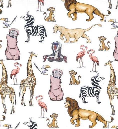 Lion King Fabric, Disney Fabric, Giraffe, Simba Craft and Clothing, 100 ...