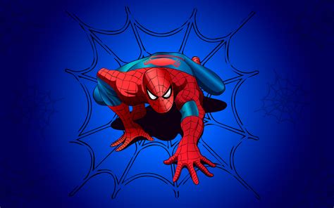 Spider-Man Wallpaper 4K, Blue background