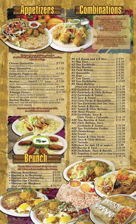 Menu Examples Mexican at Betty Boston blog