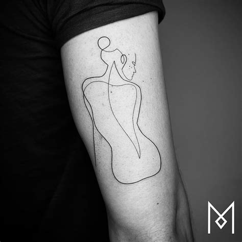 New Minimalistic Single Line Tattoos by Mo Ganji | Colossal