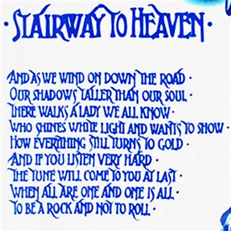 Stairway to Heaven Lyrics Font