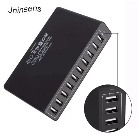 10A 50W 10 Port USB Power Charging Hub PowerPort Multi Port USB Charger EU US UK Standard Smart ...