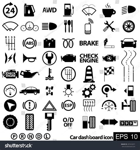 Car Dashboard Icons Stock Vector (Royalty Free) 207416371 | Shutterstock