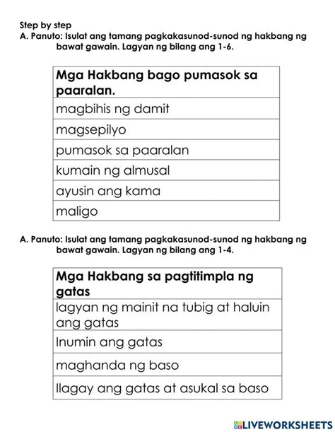 PAGSUNOD SA PANUTO worksheet | Worksheets, Workbook, School subjects