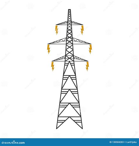 Isolated electrical tower stock vector. Illustration of energy - 130504283