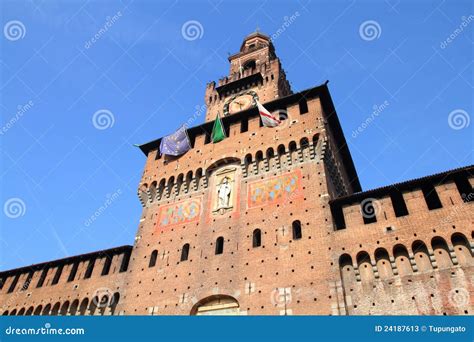 Sforza Castle, Milan stock image. Image of europe, famous - 24187613