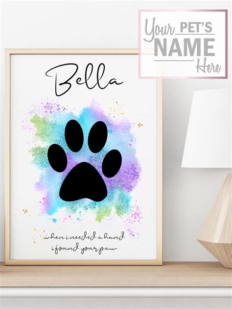 Custom Watercolor Paw Print Artwork for Dog or Cat Pet Owner | Etsy ...