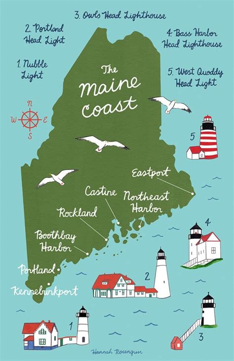 Printable Map Of Maine Lighthouses - Free Printable Maps