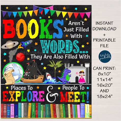 Classroom Books Are More Than Words School Library Poster | School library posters, Library ...