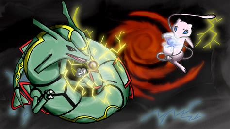 Rayquaza VS Mew by Rindiny on DeviantArt