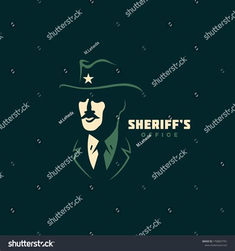 Sheriff Logo Design Template Dark Background Stock Vector (Royalty Free ...