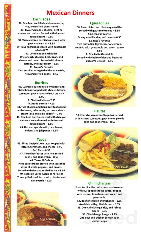 La Bamba Mexican Cafe menu in Dothan, Alabama, USA