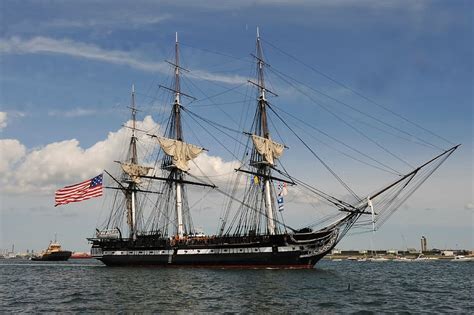 HD wallpaper: ship with U.S. flag, charlestown, massachusetts, uss ...