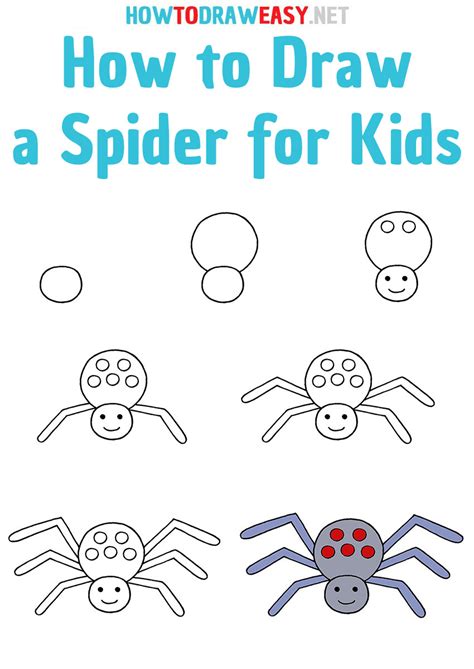 How to Draw a Spider for Kids - How to Draw Easy