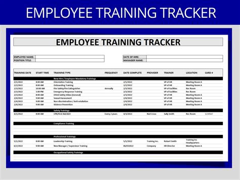 Employee Training Tracker Editable Excel Human Resources, New Hire, & Safety Trainings HR Forms ...